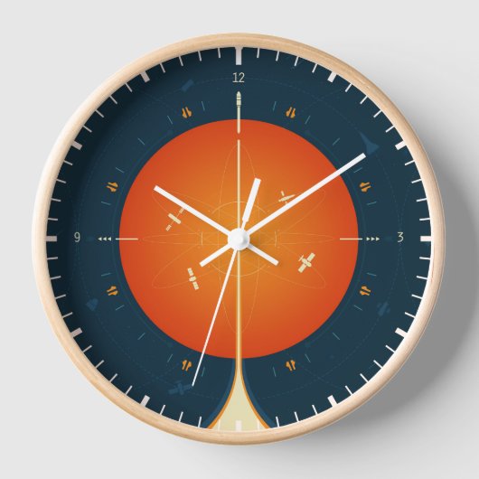 Deep Space Atomic Clock Poster, Orange Version. Uhr (Vorderseite)