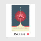 Deep Space Atomic Clock Poster, Red Version. Aufkleber (Blatt)