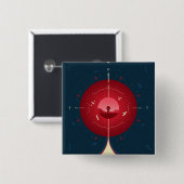 Deep Space Atomic Clock Poster, Red Version. Button (Vorne & Hinten)