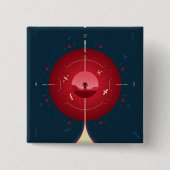 Deep Space Atomic Clock Poster, Red Version. Button (Vorderseite)
