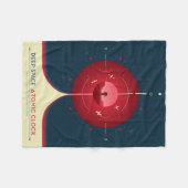 Deep Space Atomic Clock Poster, Red Version. Fleecedecke (Vorderseite (Horizontal))
