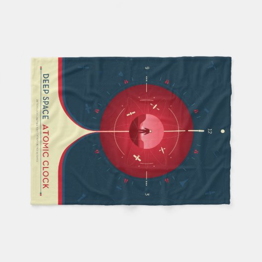 Deep Space Atomic Clock Poster, Red Version. Fleecedecke (Vorderseite (Horizontal))