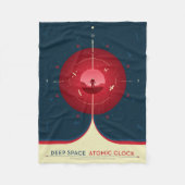Deep Space Atomic Clock Poster, Red Version. Fleecedecke (Vorderseite)