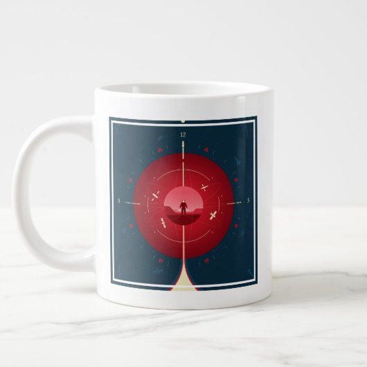 Deep Space Atomic Clock Poster, Red Version. Jumbo-Tasse (Links)