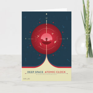 Deep Space Atomic Clock Poster, Red Version. Karte