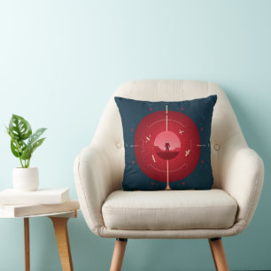 Deep Space Atomic Clock Poster, Red Version. Kissen
