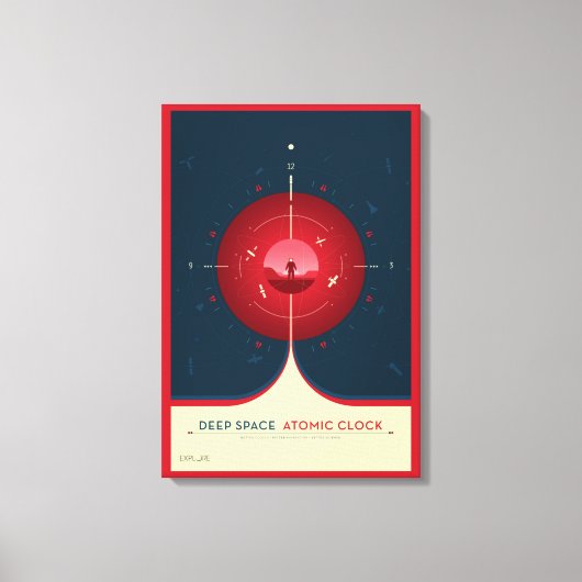 Deep Space Atomic Clock Poster, Red Version. Leinwanddruck (Vorderseite)