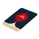 Deep Space Atomic Clock Poster, Red Version. Magnet (Linke Seite)