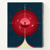 Deep Space Atomic Clock Poster, Red Version. Notizblock (Rückseite)