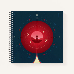 Deep Space Atomic Clock Poster, Red Version. Notizblock