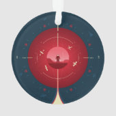 Deep Space Atomic Clock Poster, Red Version. Ornament (Rückseite)