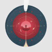 Deep Space Atomic Clock Poster, Red Version. Ornament (Vorderseite)