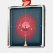 Deep Space Atomic Clock Poster, Red Version. Ornament Aus Metall (Links)