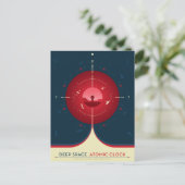 Deep Space Atomic Clock Poster, Red Version. Postkarte (Stehend Vorderseite)