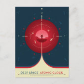 Deep Space Atomic Clock Poster, Red Version. Postkarte (Vorderseite)