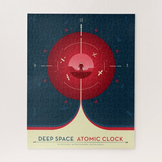 Deep Space Atomic Clock Poster, Red Version. Puzzle (Vertikal)