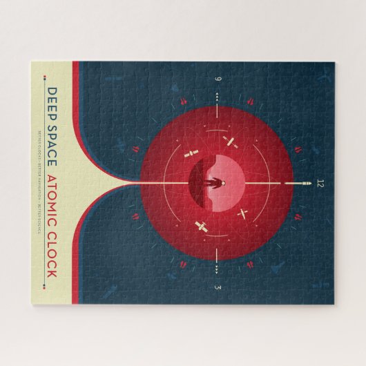 Deep Space Atomic Clock Poster, Red Version. Puzzle (Horizontal)