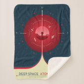 Deep Space Atomic Clock Poster, Red Version. Sherpadecke (Vorderseite)