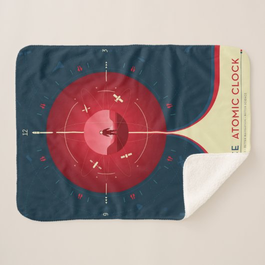 Deep Space Atomic Clock Poster, Red Version. Sherpadecke (Vorderseite (Horizontal))