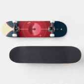 Deep Space Atomic Clock Poster, Red Version. Skateboard (Horizontal)