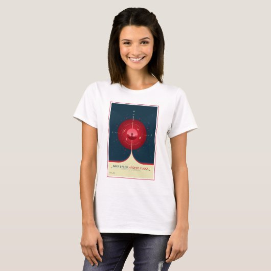 Deep Space Atomic Clock Poster, Red Version. T-Shirt (Vorne ganz)