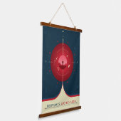 Deep Space Atomic Clock Poster, Red Version. Wandteppich Mit Holzrahmen (Gewinkelt)