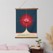 Deep Space Atomic Clock Poster, Red Version. Wandteppich Mit Holzrahmen (Schlafzimmer)