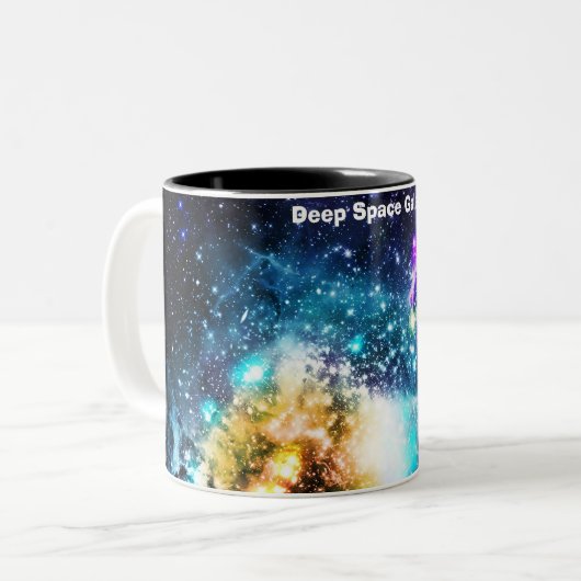Deep Space Galaxy Zweifarbige Tasse (Vorderseite Links)