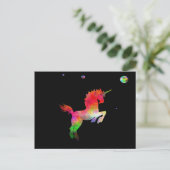 Deep Space Multi-hued Unicorn Postkarte (Stehend Vorderseite)