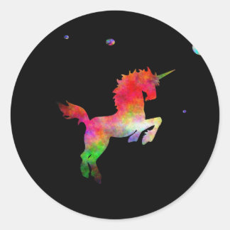Deep Space Multi-hued Unicorn Runder Aufkleber