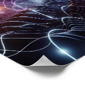 Deep Space Radio Energy Waves Sci-fi Poster (Ecke)