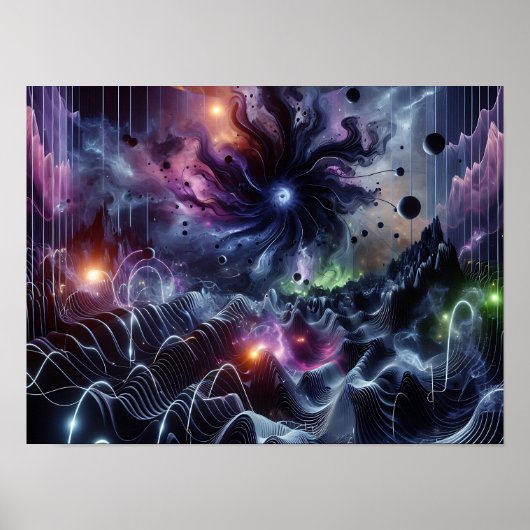 Deep Space Radio Energy Waves Sci-fi Poster (Vorne)