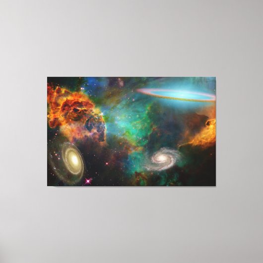 Deep Space Schöne Farben Weltraum Rays Leinwand Ar (Vorderseite)