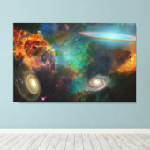 Deep Space Schöne Farben Weltraum Rays Leinwand Ar (Insitu (Holzboden))