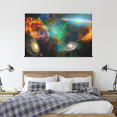 Deep Space Schöne Farben Weltraum Rays Leinwand Ar (Insitu (Schlafzimmer))