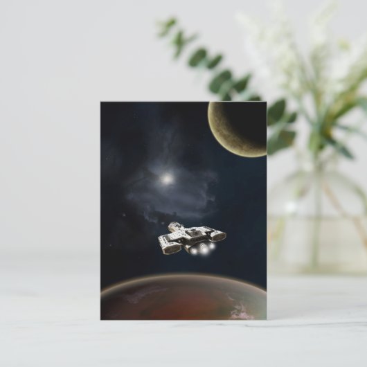 Deep Space - Science Fiction Battle Cruiser Postkarte (Stehend Vorderseite)