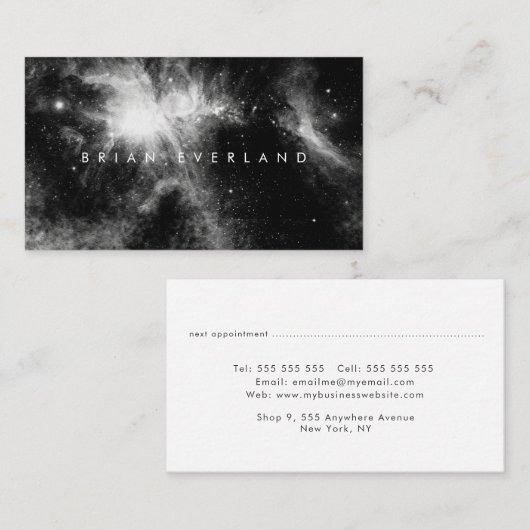 Deep Space Star Künstler Profil Kontakt Ernennung Terminkarte (Vorne/Hinten)