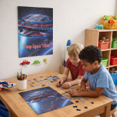 Deep Space Vibes Futuristisches Raumschiff-Puzzle  Puzzle