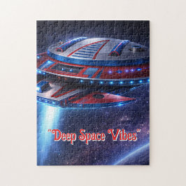 Deep Space Vibes Futuristisches Raumschiff-Puzzle  Puzzle
