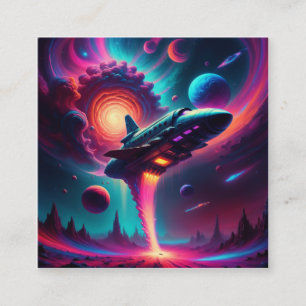Deep Starship ist ein weltfremdes Bild, das tra Quadratische Visitenkarte