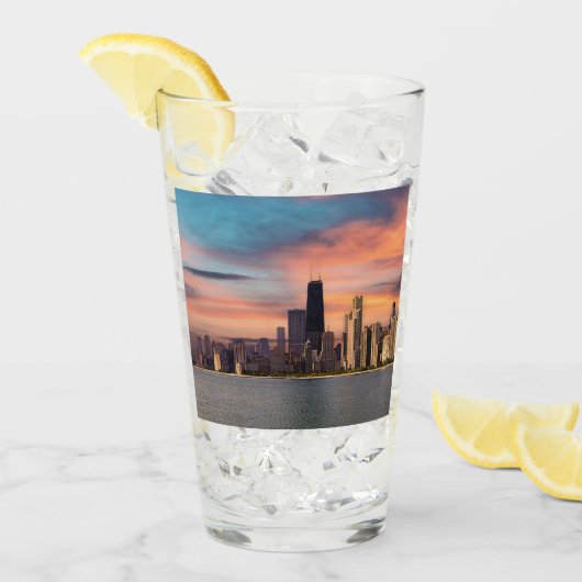 Deep Sunset Chicago Glas (Vorderseite Ice)