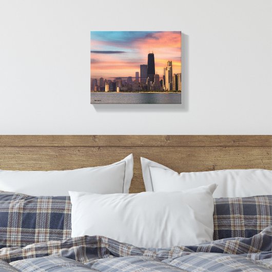 Deep Sunset Chicago Leinwanddruck (Insitu (Schlafzimmer))