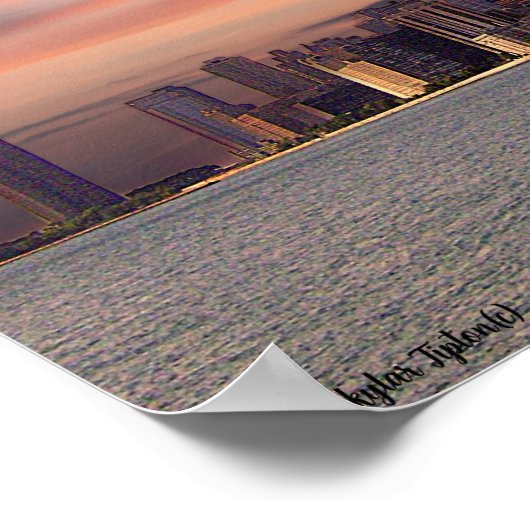 Deep Sunset Chicago Poster (Ecke)