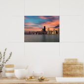 Deep Sunset Chicago Print Poster Paper (Matte) (Küche)