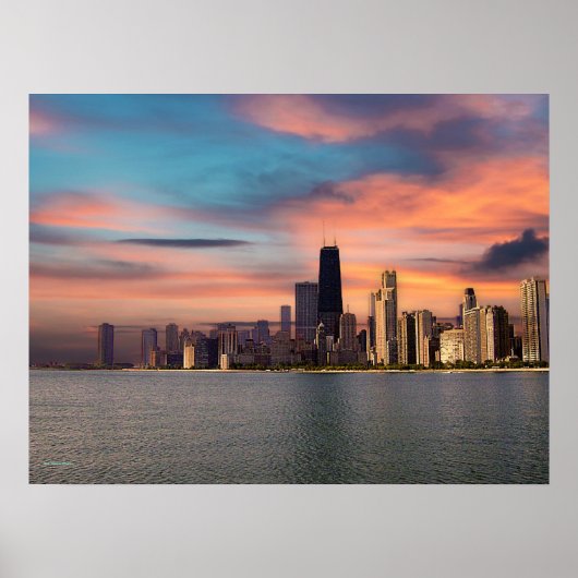 Deep Sunset Chicago Print Poster Paper (Matte) (Vorne)