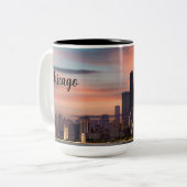 Deep Sunset Chicago Zweifarbige Tasse (Vorderseite Links)