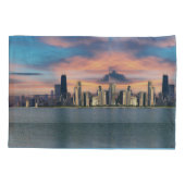 Deep Sunset Over Chicago Kissenbezug (Rückseite-Links)