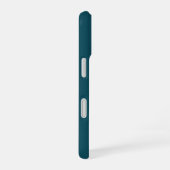 Deep Teal Blue Custom Monogram  iPhone 16 Hülle (Rechte Seite)