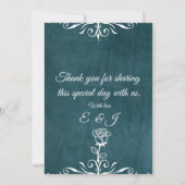 Deep Teal Blue Talavera Mexican Wedding Invitation Einladung (Rückseite)