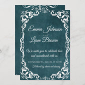Deep Teal Blue Talavera Mexican Wedding Invitation Einladung (Vorne/Hinten)